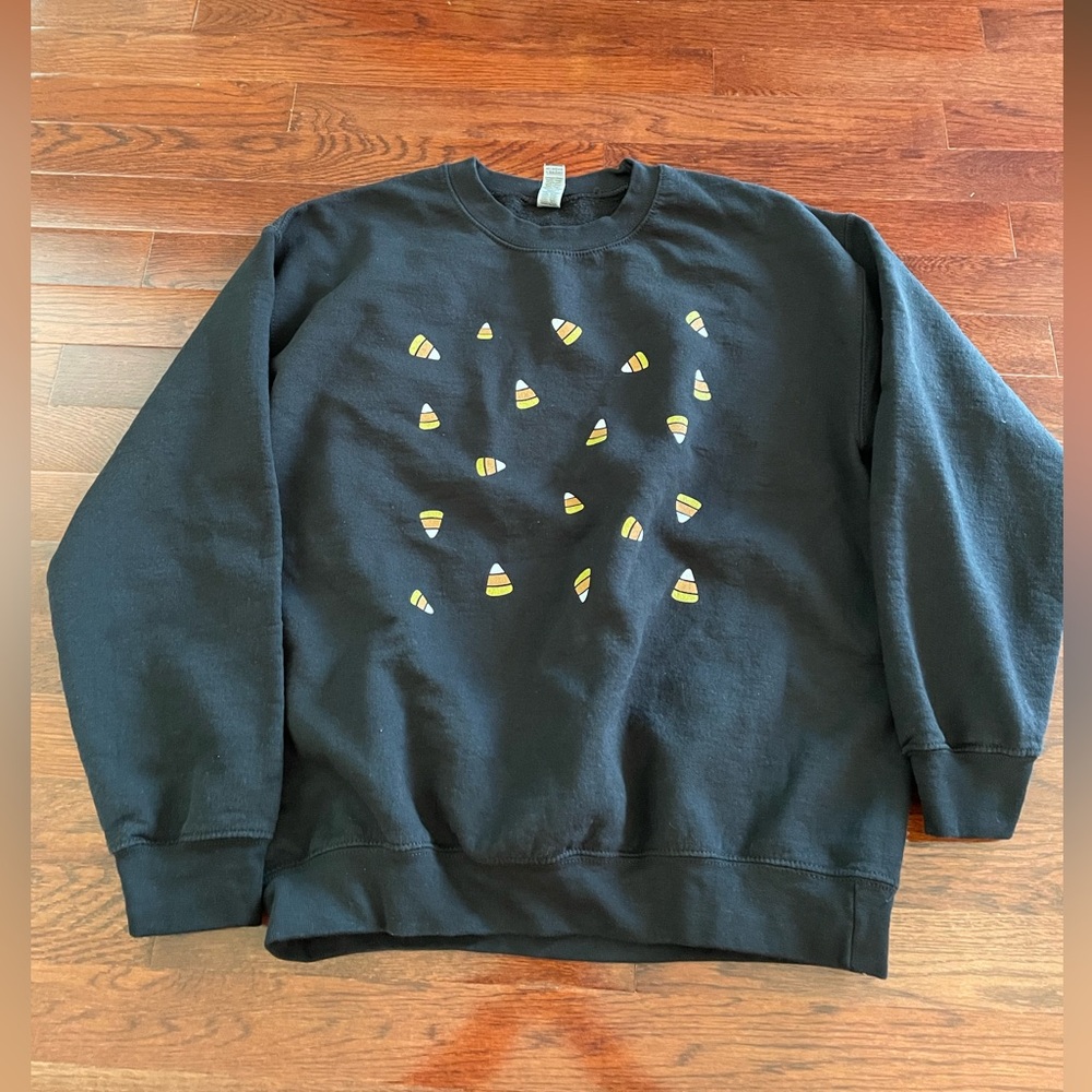 Black Sweatshirt with Candy Corn design